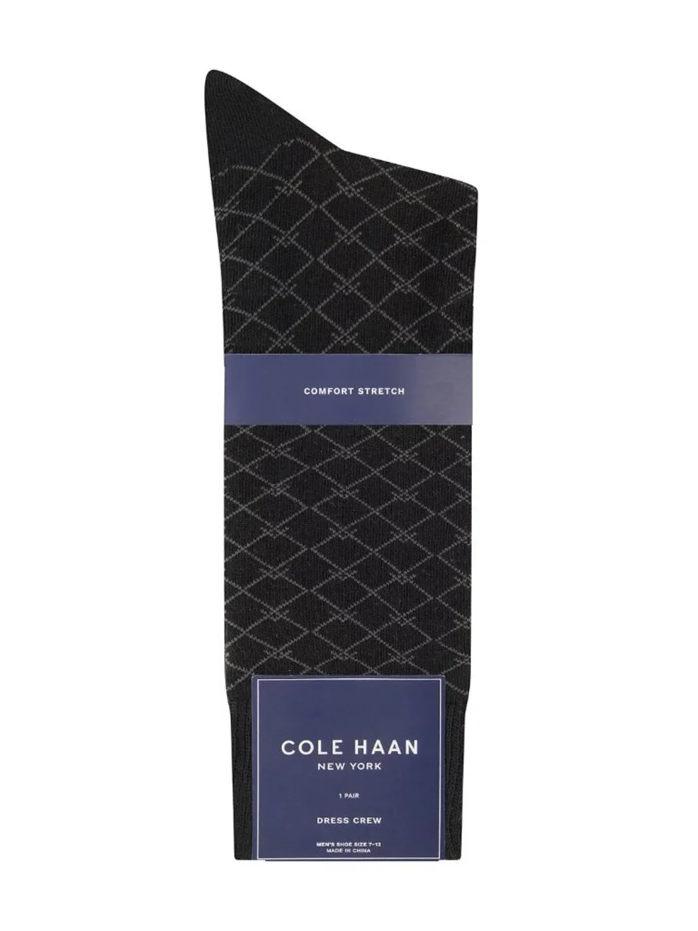 Cole Haan Men's 1-Pack Textured Dress Crew Socks